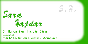 sara hajdar business card